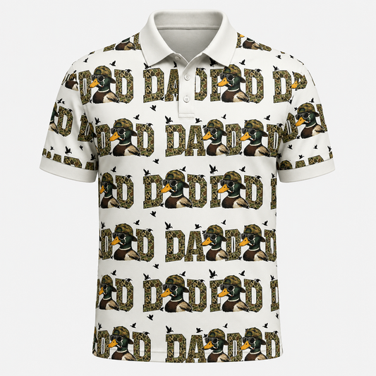 DAD Duck Camo Text Polo Shirt VCP1028