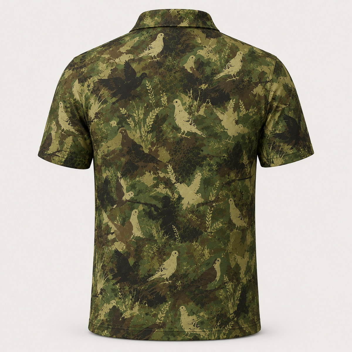 Dove Hunter Camo Polo Shirt Green Hunting Silhouette VCP1043