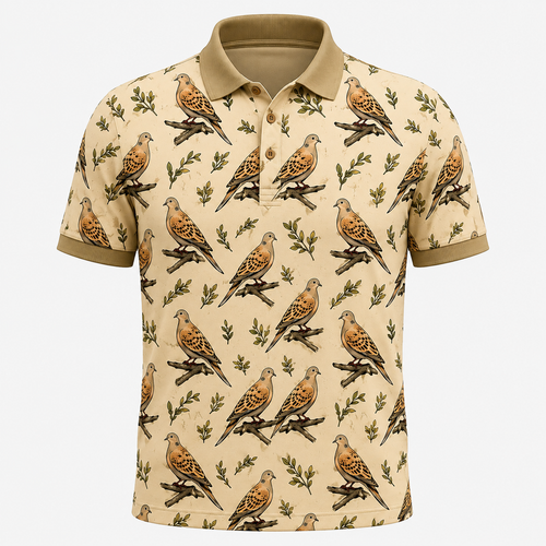 Wild Dove Pattern poloi Shirt DVC2409