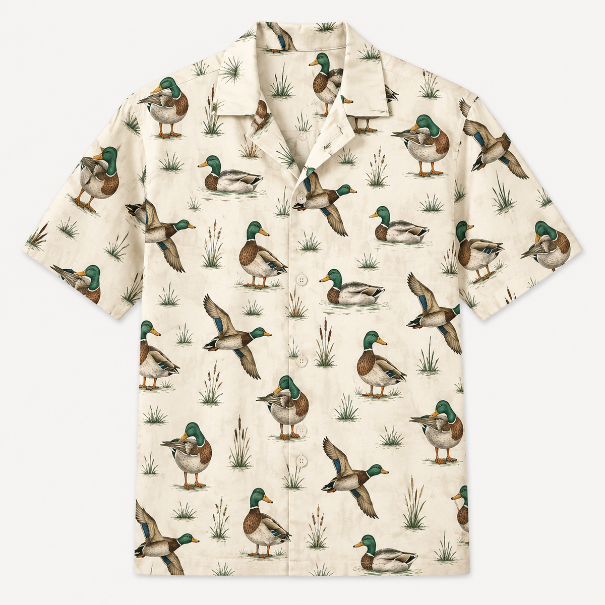 Mallard Duck Waterfowl Cream Polo Shirt VCP1045