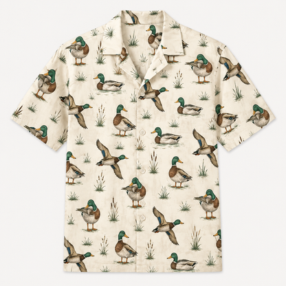 Mallard Duck Waterfowl Cream Polo Shirt VCP1045