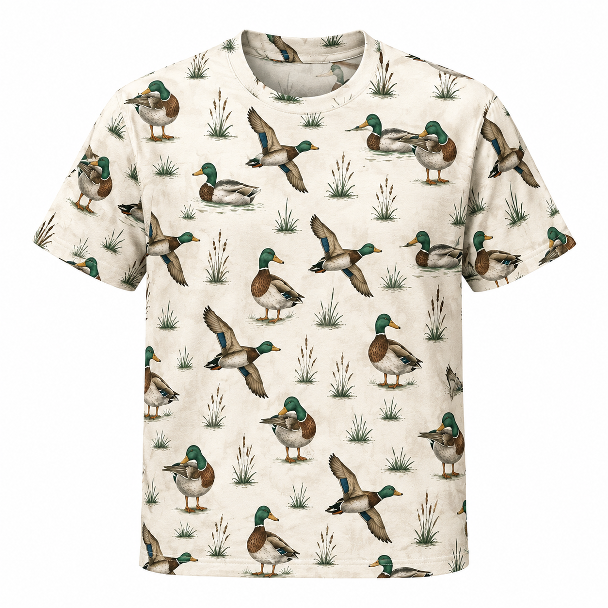 Mallard Duck Waterfowl Cream Polo Shirt VCP1045