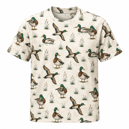 Mallard Duck Waterfowl Cream Polo Shirt VCP1045
