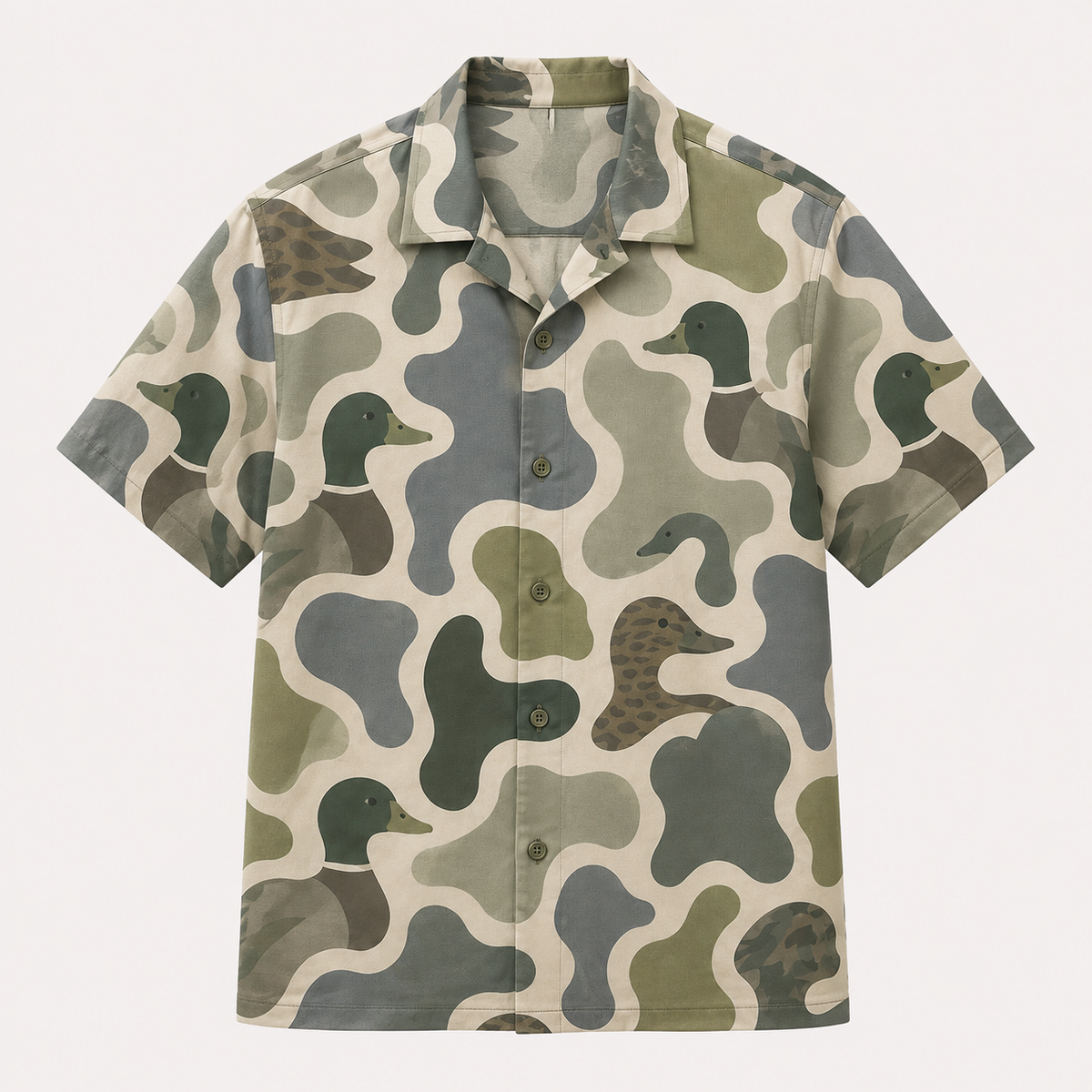 Mallard Duck Head Retro Camo Polo Shirt DVC0111