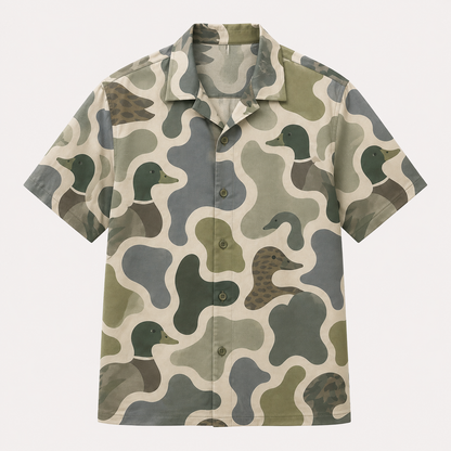Mallard Duck Head Retro Camo Polo Shirt DVC0111