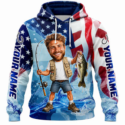 Custom Photo Fishing Tournament Team Name Polo Shirt VC271005