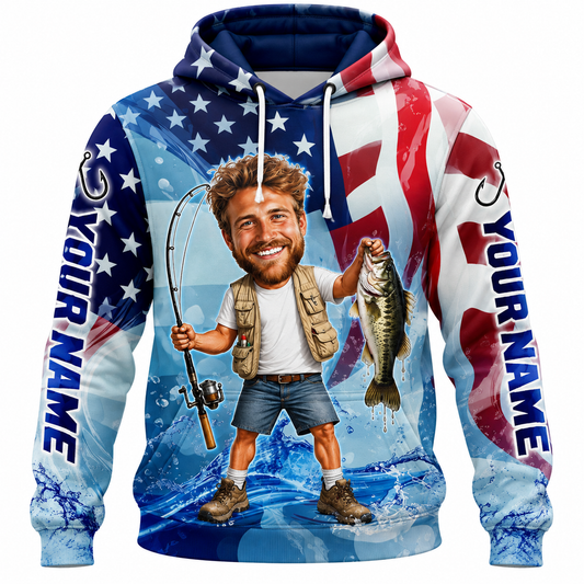 Custom Photo Fishing Tournament Team Name Polo Shirt VC271005