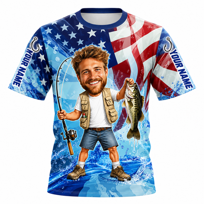 Custom Photo Fishing Tournament Team Name Polo Shirt VC271005