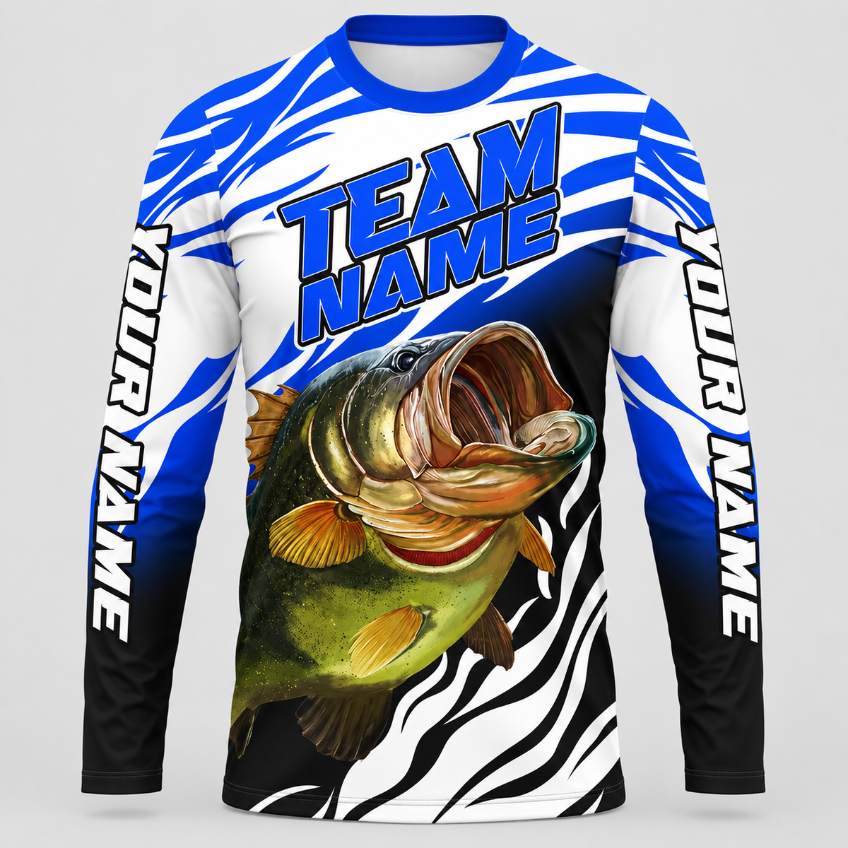 Blue Fishing Tournament Team Name Polo Shirt VC271004