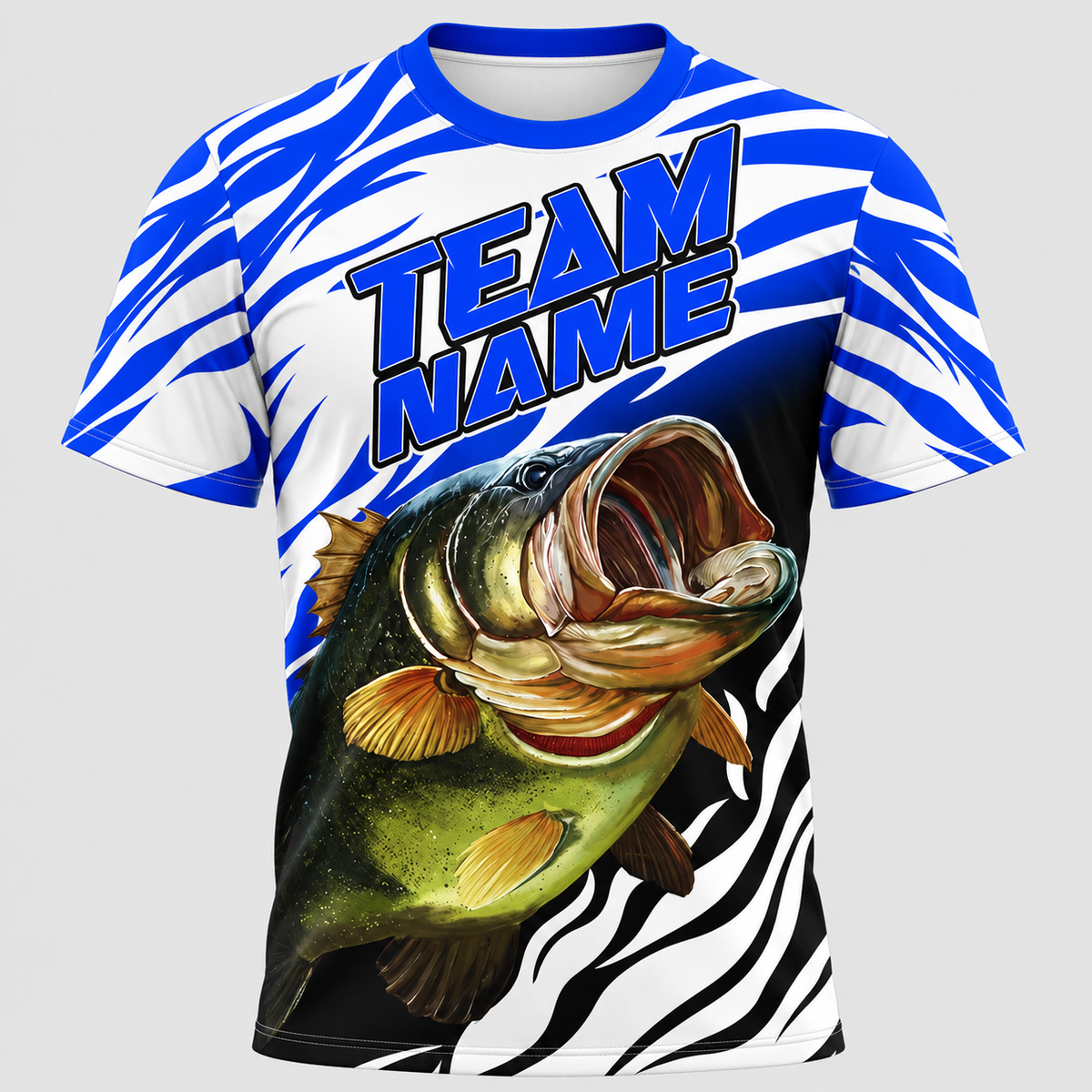 Blue Fishing Tournament Team Name Polo Shirt VC271004