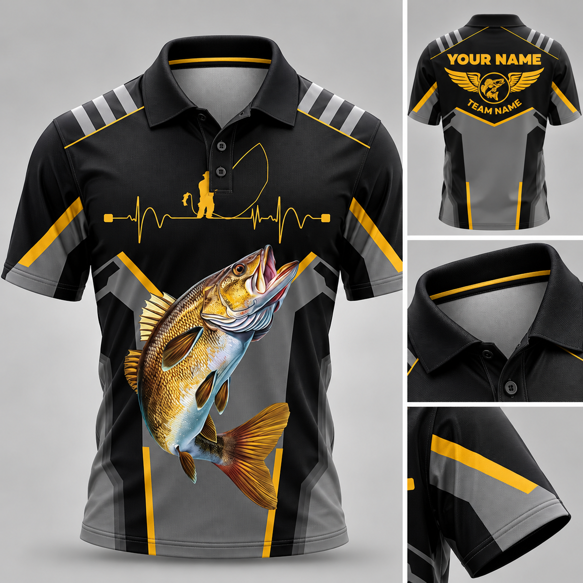 Custom Name Fishing Team Polo Shirt VCE1027