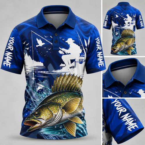 Custom Name Deep Sea Fishing Polo Shirt VCE1025