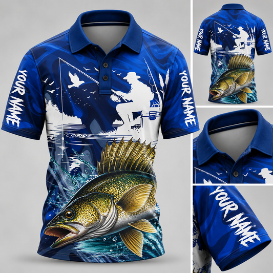 Custom Name Deep Sea Fishing Polo Shirt VCE1025