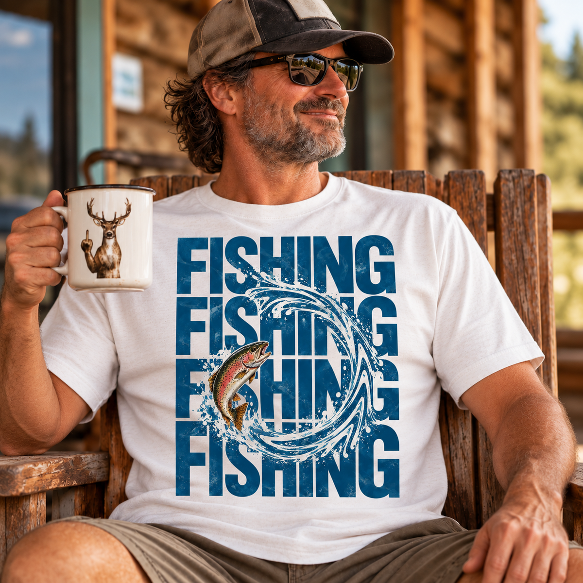 Fishing On Outdoor Cotton T-Shirt NL10130