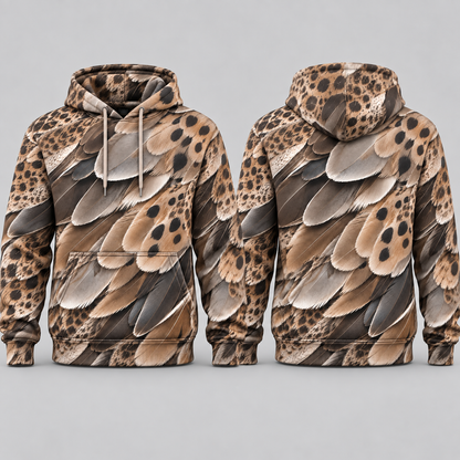 Dove Feather Pattern Hoodie