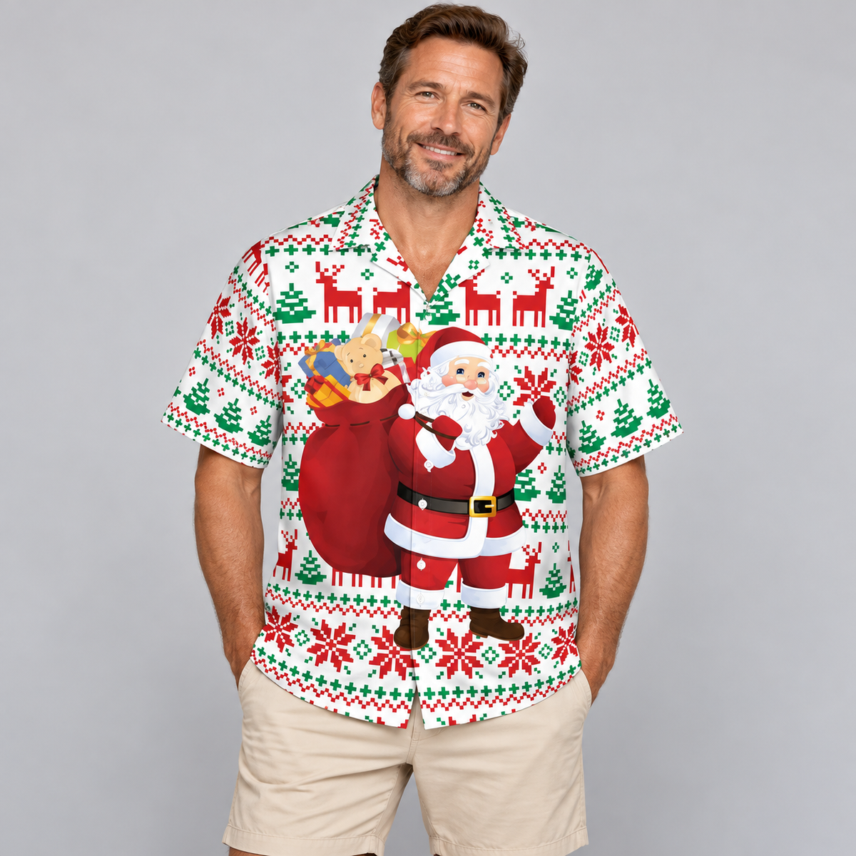 Folded Santa Christmas Hawaiian Shirt VC26107