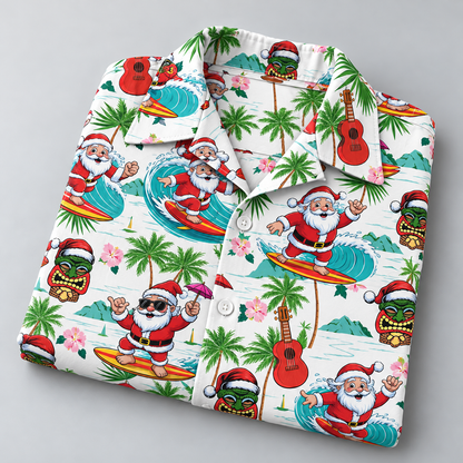 Festive Santa Surf Hawaiian Shirt VC26102