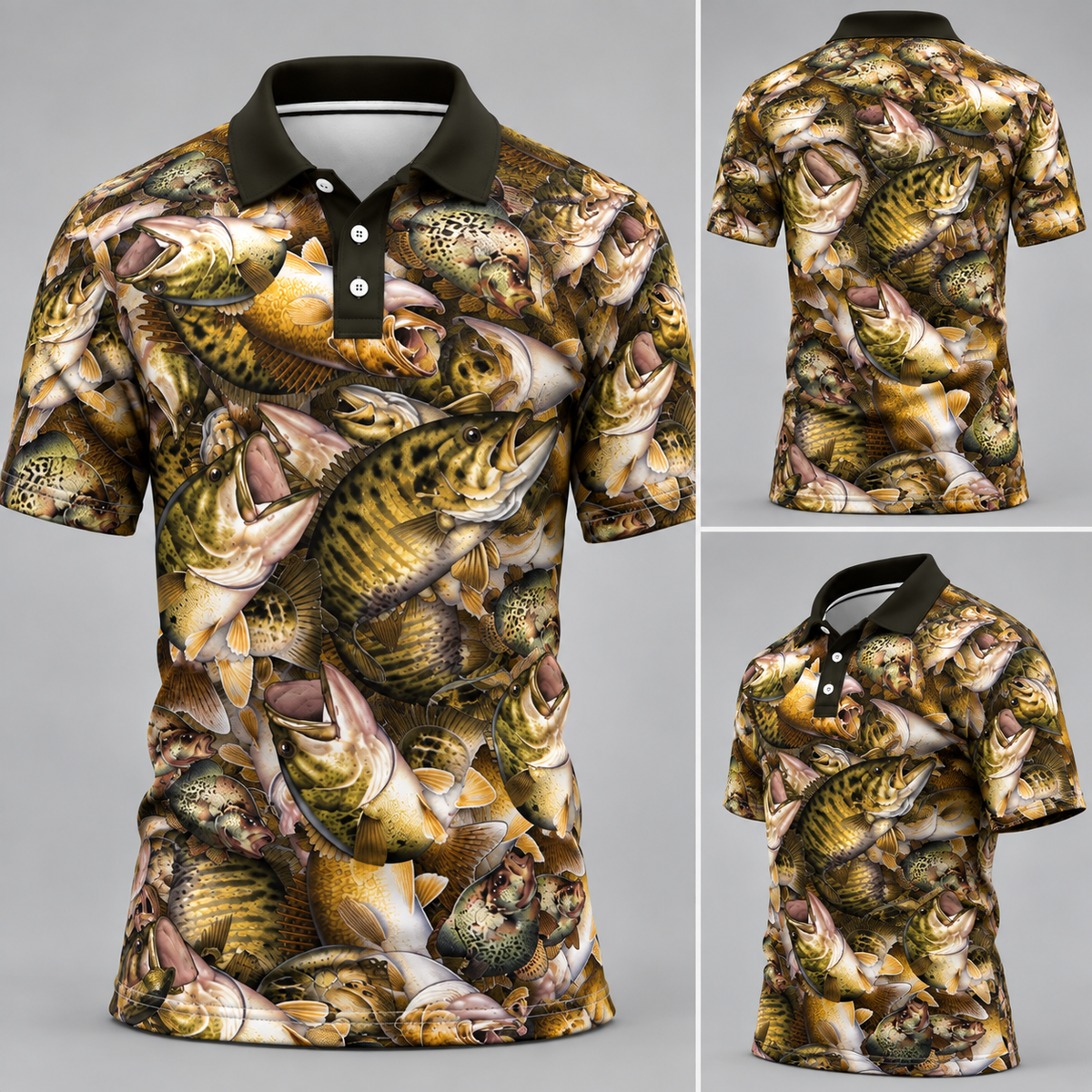 Bass Fishing Camo Polo Shirt VCE051023