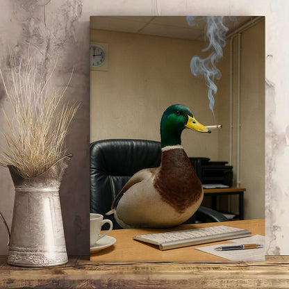 Funny Duck Smoking Cigar Wall Art