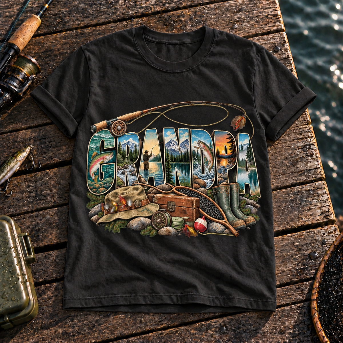Fishing On Outdoor Cotton T-Shirt NL10133
