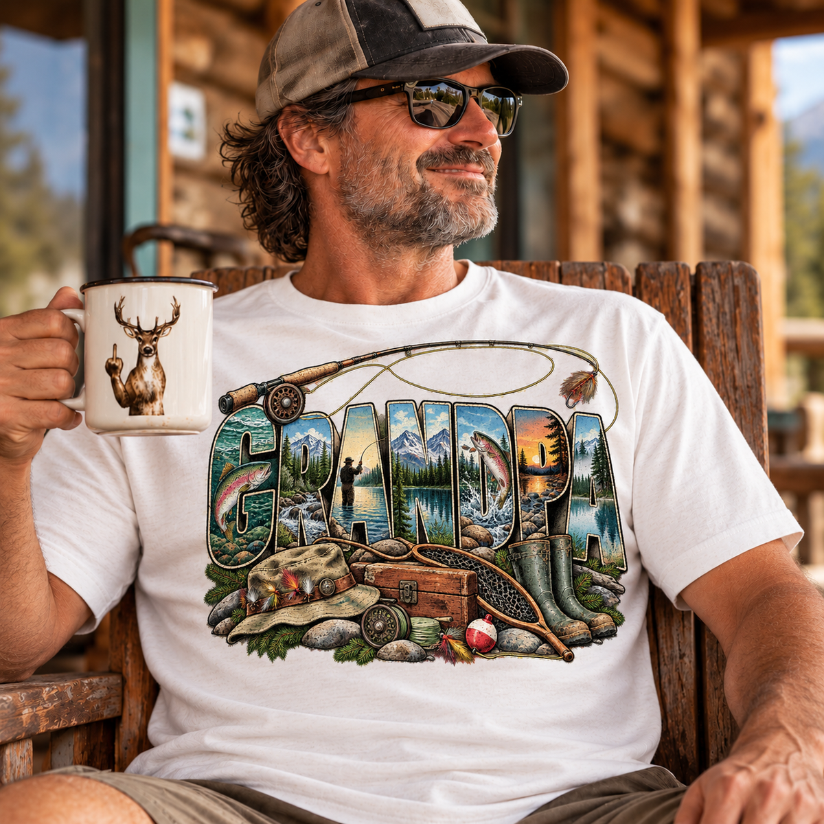 Fishing On Outdoor Cotton T-Shirt NL10133
