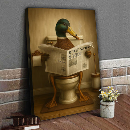 Smoking Duck Canvas – Funny Wildlife Wall Art for Hunters & Animal Lovers