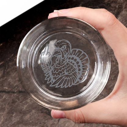 Badass Turkey Engraved Whiskey Glass – Funny Hunting Whiskey Glass 2025 Limited Edition for Hunters & Drinking Lovers
