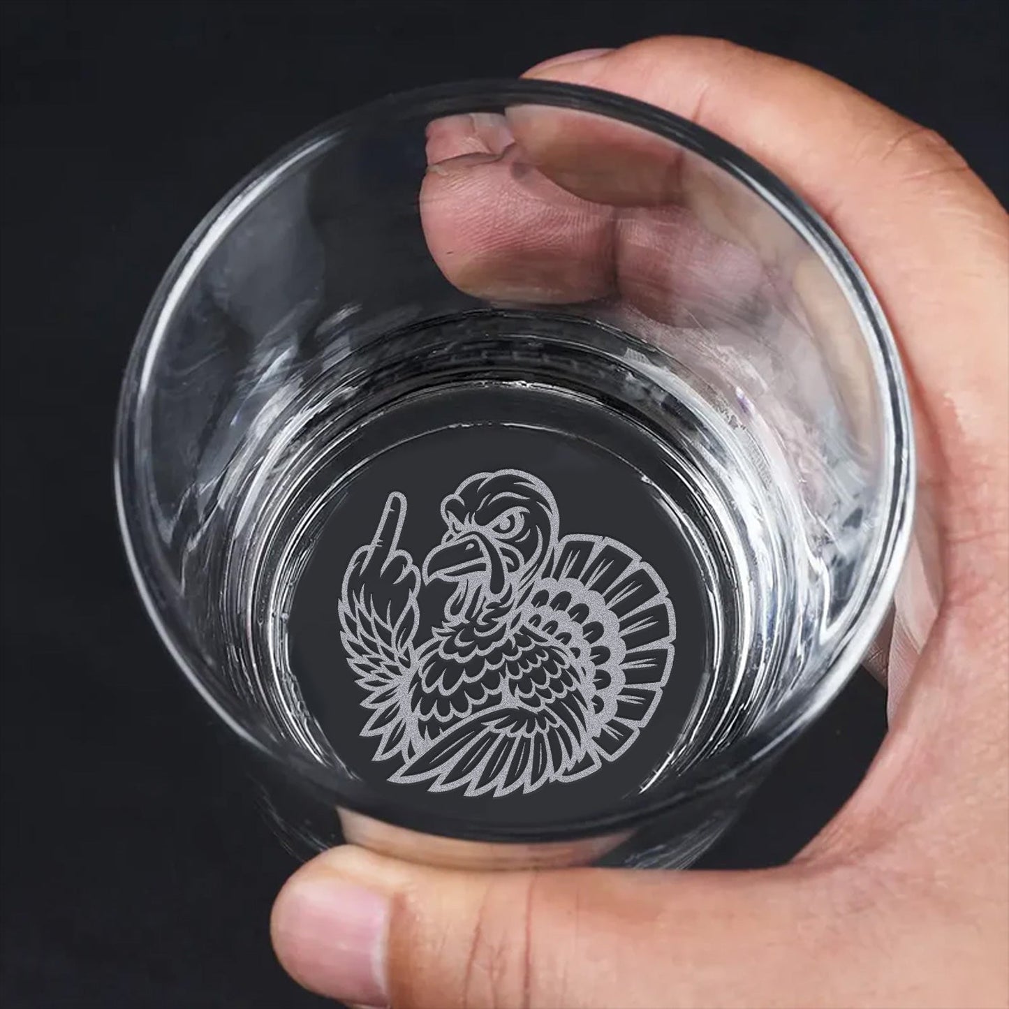 Badass Turkey Engraved Whiskey Glass – Funny Hunting Whiskey Glass 2025 Limited Edition for Hunters & Drinking Lovers