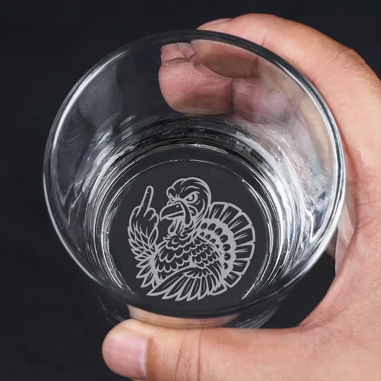 Badass Turkey Engraved Whiskey Glass – Funny Hunting Whiskey Glass 2025 Limited Edition for Hunters & Drinking Lovers