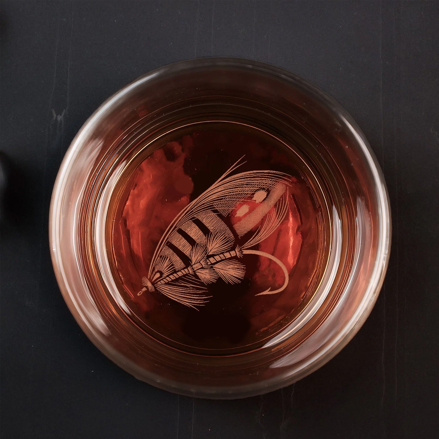Fly Fishing Engraved Whiskey Glass – Whiskey Glass for Men, Fishermen & Drinking Lovers