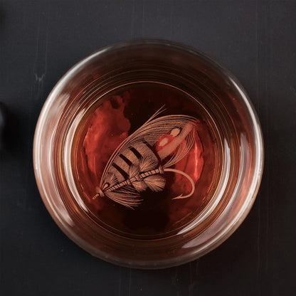 Fly Fishing Engraved Whiskey Glass – Whiskey Glass for Men, Fishermen & Drinking Lovers