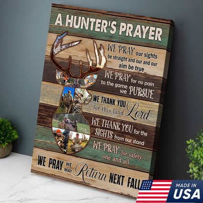 Personalized Image Hunter’s Prayer Canvas – Custom Deer Hunting Wall Art Gift for Hunters