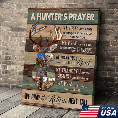 Personalized Image Hunter’s Prayer Canvas – Custom Deer Hunting Wall Art Gift for Hunters