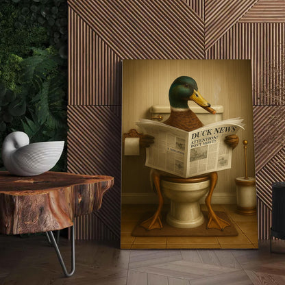 Smoking Duck Canvas – Funny Wildlife Wall Art for Hunters & Animal Lovers
