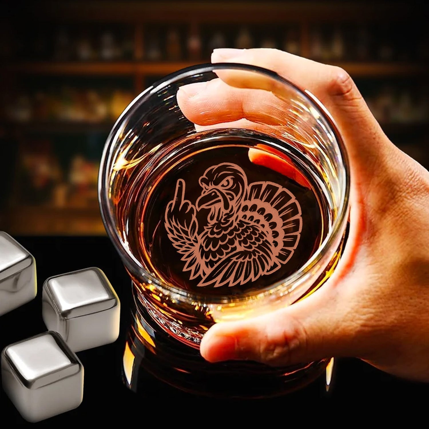 Badass Turkey Engraved Whiskey Glass – Funny Hunting Whiskey Glass 2025 Limited Edition for Hunters & Drinking Lovers