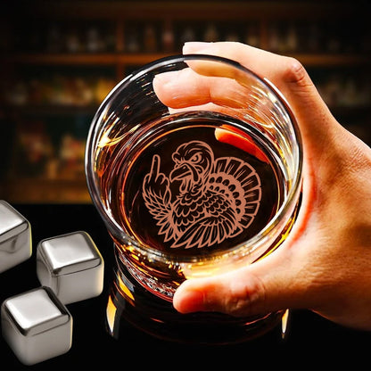 Badass Turkey Engraved Whiskey Glass – Funny Hunting Whiskey Glass 2025 Limited Edition for Hunters & Drinking Lovers