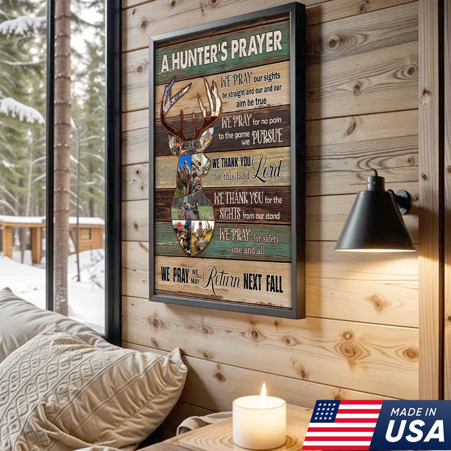 Personalized Image Hunter’s Prayer Canvas – Custom Deer Hunting Wall Art Gift for Hunters