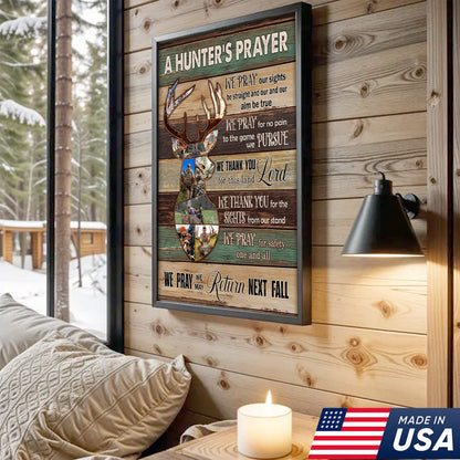 Personalized Image Hunter’s Prayer Canvas – Custom Deer Hunting Wall Art Gift for Hunters