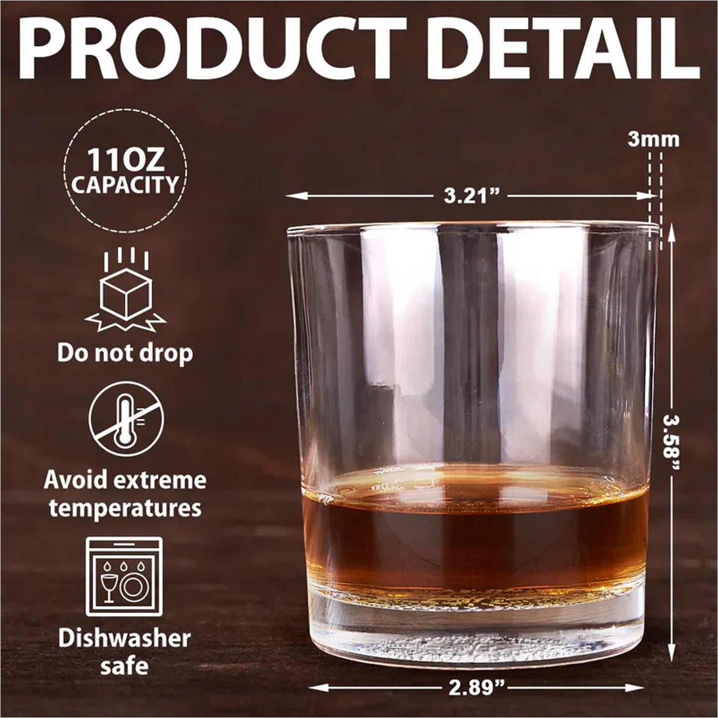 Bear Engraved Whiskey Glass – Funny Funny Finger Whiskey Glass for Men, Unique Barware Gift