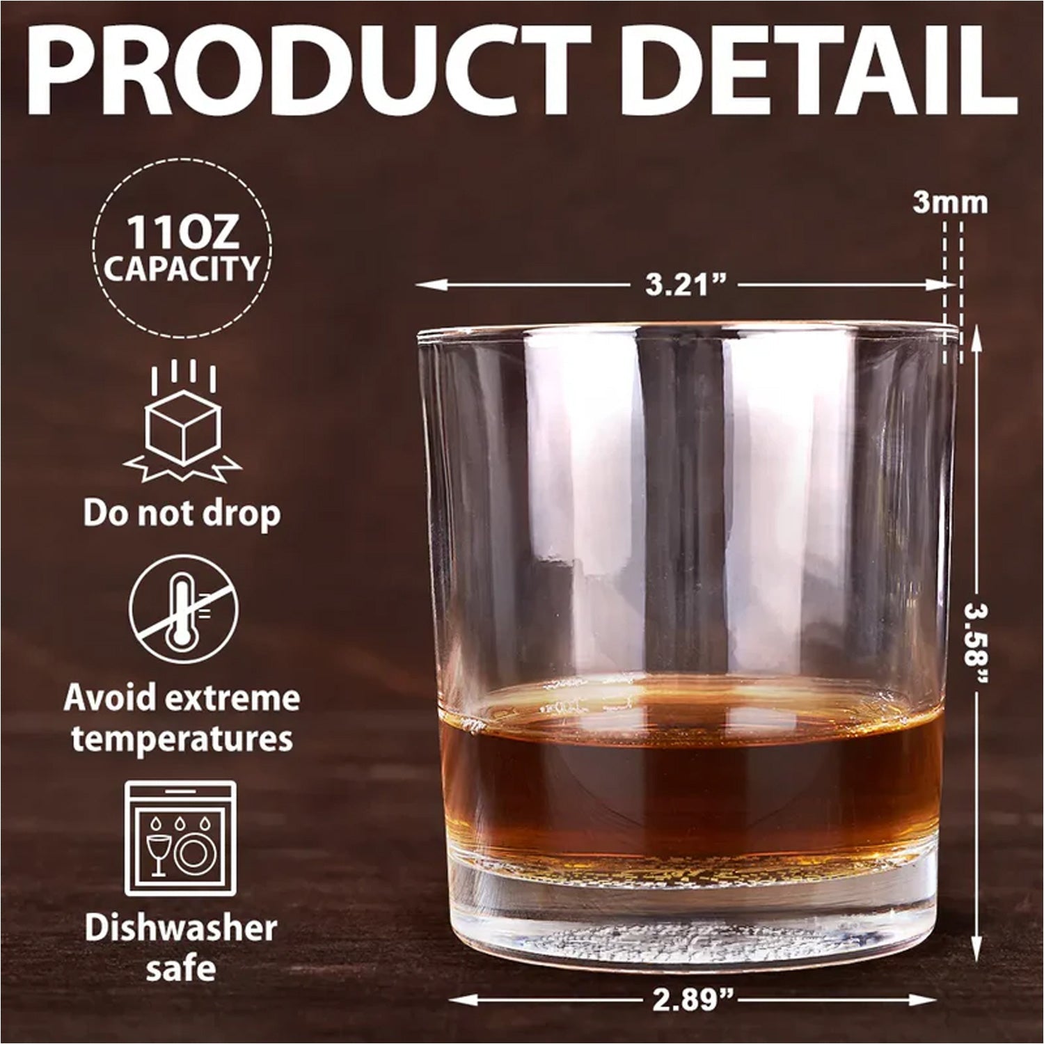 Bear Engraved Whiskey Glass – Funny Funny Finger Whiskey Glass for Men, Unique Barware Gift