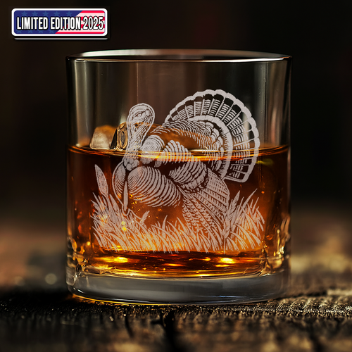 Turkey Hunting Engraved Whiskey Glass, Hunting Gift for Men, Rustic Barware 2025 Limited Edition