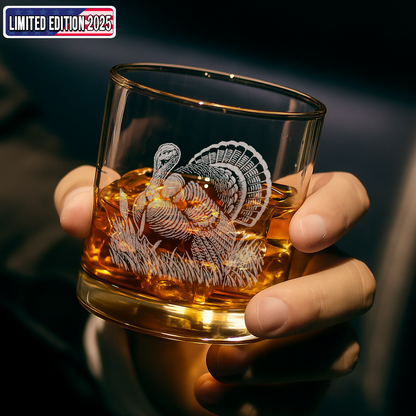 Turkey Hunting Engraved Whiskey Glass, Hunting Gift for Men, Rustic Barware 2025 Limited Edition
