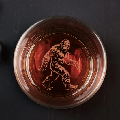 Bigfoot Engraved Whiskey Glass, Custom Rocks Glass, Gift for Hunters & Outdoorsmen, Rustic Barware 2025