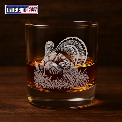 Turkey Hunting Engraved Whiskey Glass, Hunting Gift for Men, Rustic Barware 2025 Limited Edition