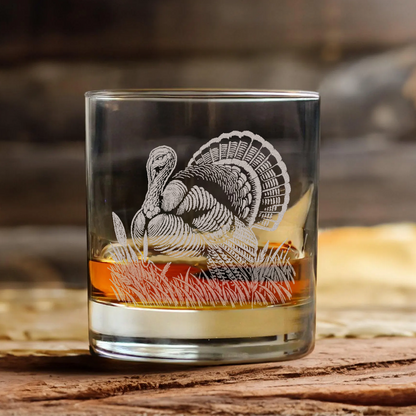 Turkey Hunting Engraved Whiskey Glass, Hunting Gift for Men, Rustic Barware 2025 Limited Edition