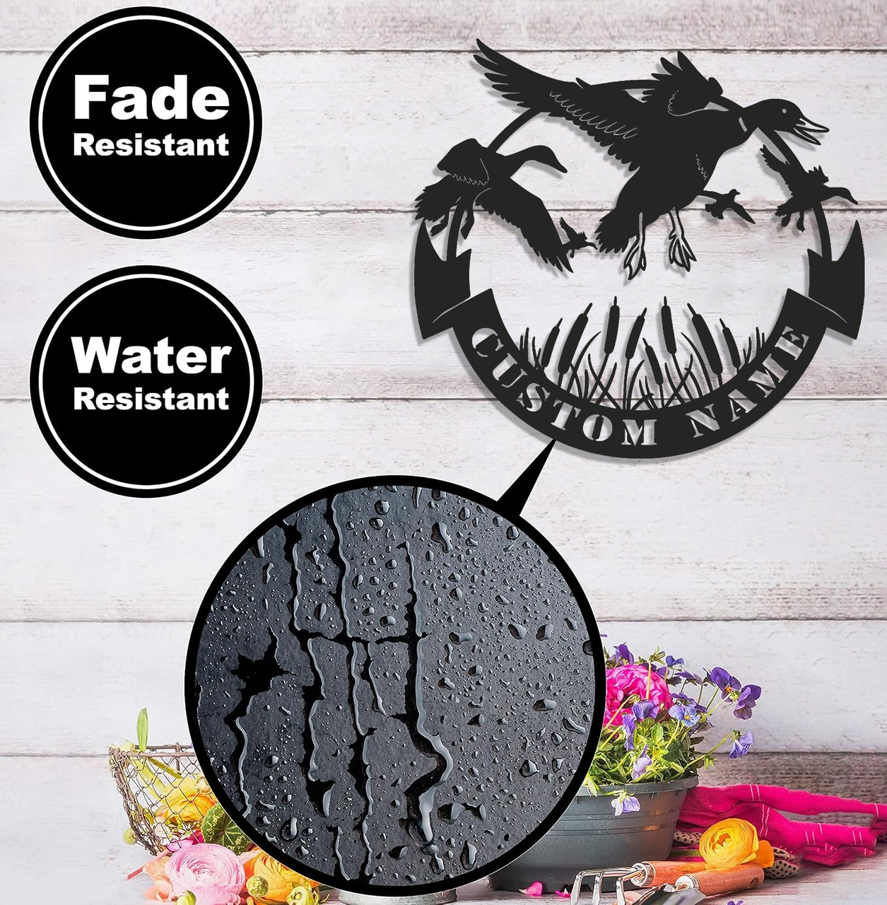 Personalized Duck Hunting Metal Sign WITH LED/WITHOUT LED – Flying Waterfowl Wall Art