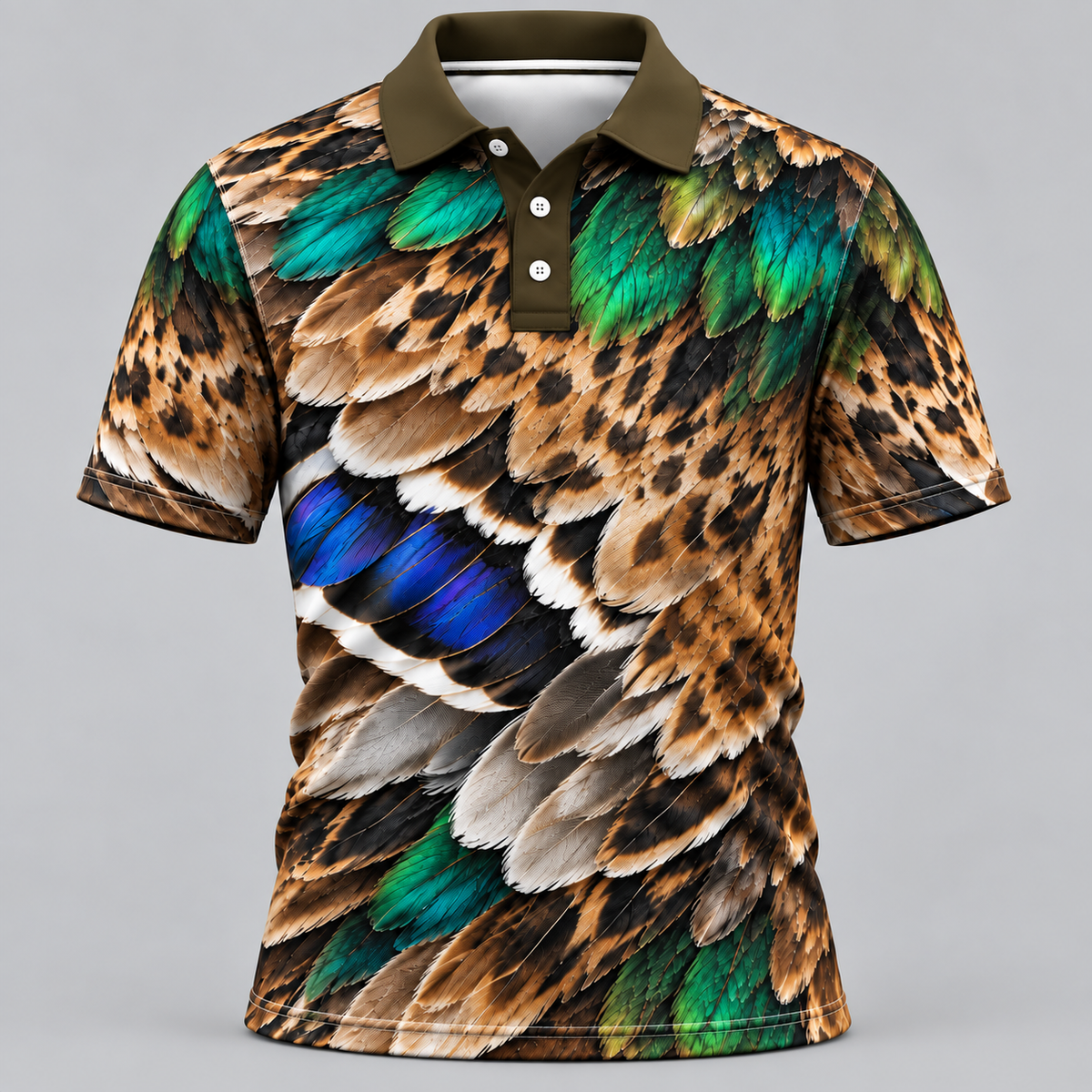 Mallard Duck feather pattern Polo Shirt VCE051031