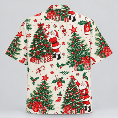 Vintage Santa Tree Christmas Hawaiian Shirt VC26103