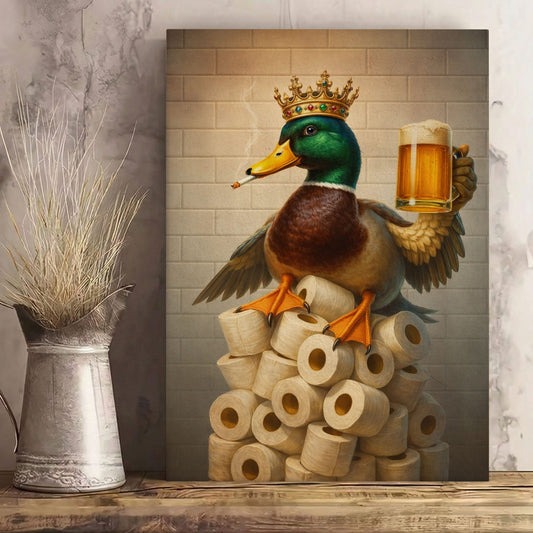 King Duck Bathroom Art – Toilet Humor Decor