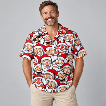 Festive Santa Head christmas Hawaiian Shirt VC26109